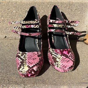 ASOS Pink Snakeskin Heels